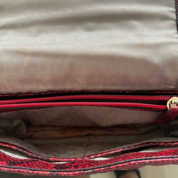 Red and black python leather Micheal Kors bag/ gold hardware. Condition good. - Picture 3 of 11